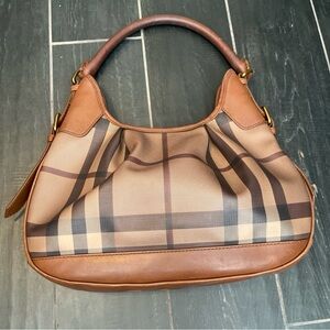 BURBERRY Brooklyn coated canvas Smoked Check HOBO BAG
